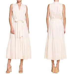 Mila Mae Tiered Cream Sleeveless Maxi Dress Women’s Size large